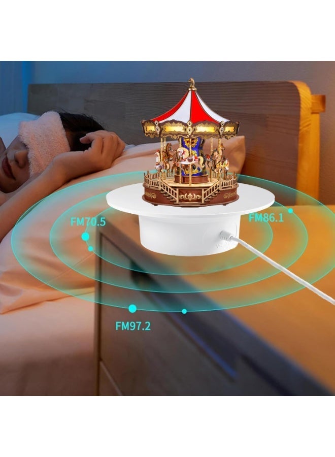 حامل عرض دوار بزاوية 360 درجة للتصوير الفوتوغرافي، مناسب لعرض الساعات والمجوهرات، بقطر 20 سم وسرعة ثابتة، ويتحمل وزنًا يصل إلى 5 كجم. - Image 4